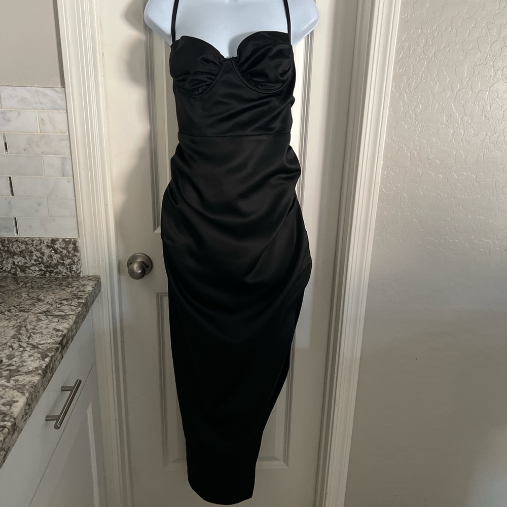 House of CB Black Draped Dress - Picture 2 of 6